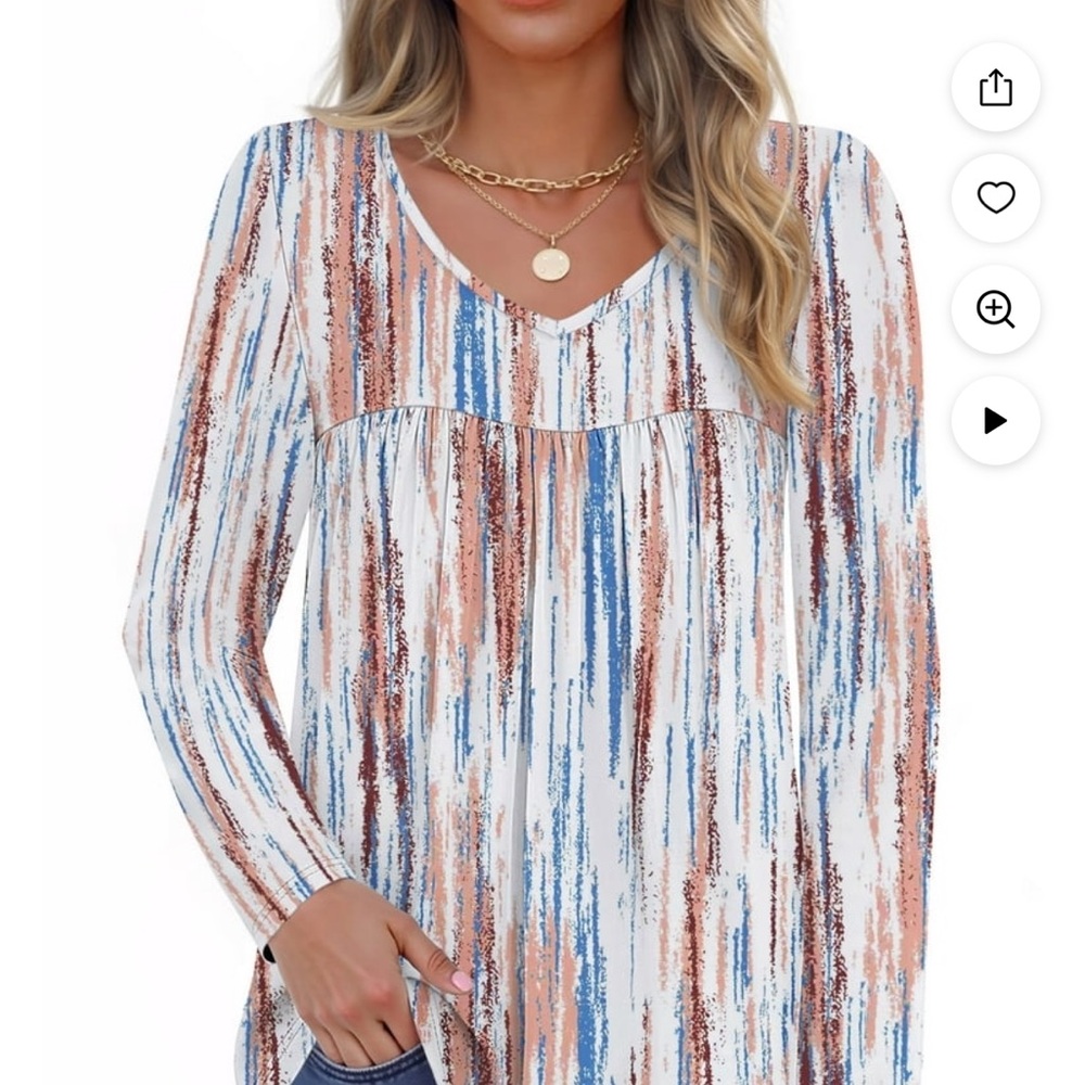Elegant Multicolor Long Sleeve Top